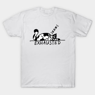 exhausted cat drawing cute sleeping T-Shirt